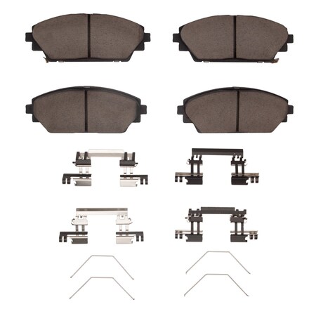 Dynamic Friction Co 3000 Ceramic Brake Pads and Hardware Kit, Low Dust, Low Copper Ceramic, 100% Asbestos-free, Front 1310-2275-01